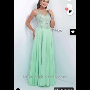 Intrigue mint green dress with beading